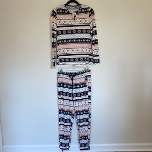 LOFT Size Small Pink & Gray Pajama Set NWT